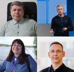 Eine Collage aus Portraits der vier Forschenden